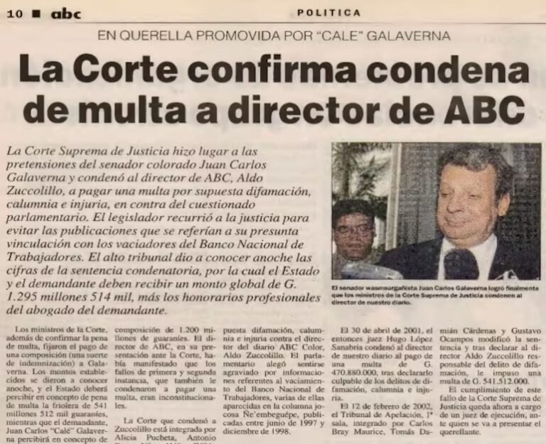 Juan Carlos “Kalé” Galaverna responde a pedido de la CIDH sobre reparación de los derechos humanos de Aldo Zuccolillo