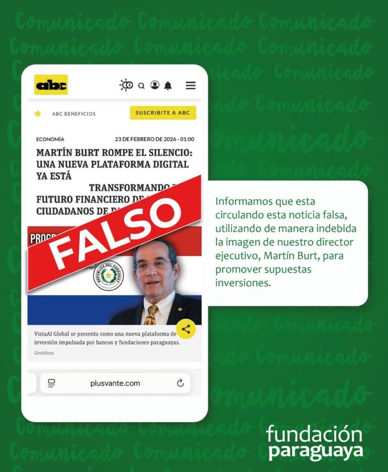 Fundación Paraguaya alerta sobre uso fraudulento de imagen de Martín Burt en redes