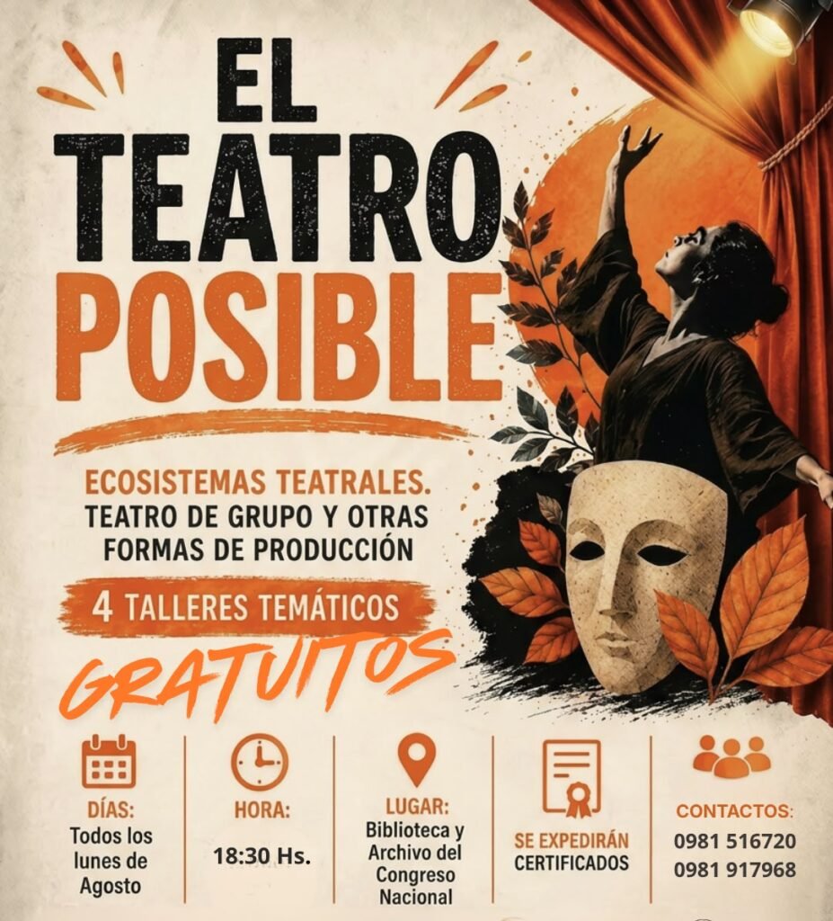Abren inscripciones para talleres gratuitos sobre sostenibilidad y gestión escénica en Paraguay 